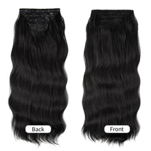 Load image into Gallery viewer, 4pcs/set High Heat Resistant Synthetic Fiber False Hair Women Daily Straight Wig Removeable Fluffy Hair Volume High Warped Wig
