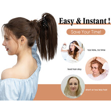 Load image into Gallery viewer, High Heat Resistant Synthetic Fiber False Hair Women Daily Straight Wig Clip Easy Instant Removeable Fluffy Hair Volume High Warped Wig
