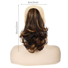 Load image into Gallery viewer, Wig Female Short Hair Ponytail Pear Flower Curl Chemical Fiber High Ponytail Natural Fluffy Curly Hair Wedge Ponytail Wig
