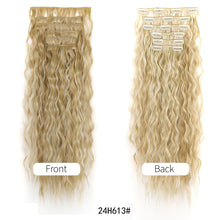 Load image into Gallery viewer, 6pcs Set Wig Pieces Corn Perm Long Curly Wig Pieces 16 Card Wavy Curly Highlight Dye Hair Extensions Women Wig
