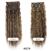 Load image into Gallery viewer, 6pcs Set Wig Pieces Corn Perm Long Curly Wig Pieces 16 Card Wavy Curly Highlight Dye Hair Extensions Women Wig
