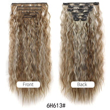 Load image into Gallery viewer, 6pcs Set Wig Pieces Corn Perm Long Curly Wig Pieces 16 Card Wavy Curly Highlight Dye Hair Extensions Women Wig
