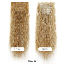 Load image into Gallery viewer, 6pcs Set Wig Pieces Corn Perm Long Curly Wig Pieces 16 Card Wavy Curly Highlight Dye Hair Extensions Women Wig
