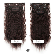Load image into Gallery viewer, 6pcs Set Wig Pieces Corn Perm Long Curly Wig Pieces 16 Card Wavy Curly Highlight Dye Hair Extensions Women Wig
