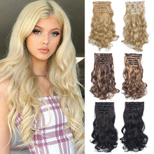 Load image into Gallery viewer, 6pcs Wig Pieces Large Wavy Curly Hair Long Hair Women's Wig Pieces Lightweight and Highlight Dyed Wig Pieces False Hair Piece
