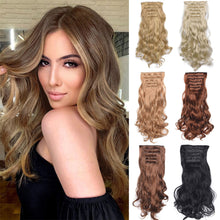Load image into Gallery viewer, 6pcs Wig Pieces Large Wavy Curly Hair Long Hair Women's Wig Pieces Lightweight and Highlight Dyed Wig Pieces False Hair Piece
