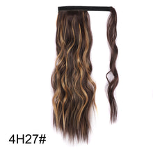Load image into Gallery viewer, Water Ripple Ponytail Wig Patch Long Hair Large Wave Wig Lightweight Synthetic Fiber False Hair Piece Women's Highlight Dyed Wig
