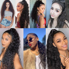 Load image into Gallery viewer, Water Ripple Ponytail Wig Patch Long Hair Large Wave Wig Lightweight Synthetic Fiber False Hair Piece Women's Highlight Dyed Wig
