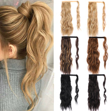 Load image into Gallery viewer, Water Ripple Ponytail Wig Patch Long Hair Large Wave Wig Lightweight Synthetic Fiber False Hair Piece Women's Highlight Dyed Wig
