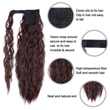 Load image into Gallery viewer, Water Ripple Ponytail Wig Patch Long Hair Large Wave Wig Lightweight Synthetic Fiber False Hair Piece Women's Highlight Dyed Wig
