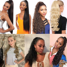 Load image into Gallery viewer, Water Ripple Ponytail Wig Patch Long Hair Large Wave Wig Lightweight Synthetic Fiber False Hair Piece Women's Highlight Dyed Wig
