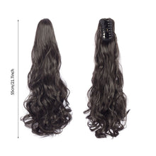 Load image into Gallery viewer, 20inch Synthetic Long Wavy Claw Clip Ponytail Wig Hair Extension Blonde Ponytail Extension Women Pony Tail Hair False Hair
