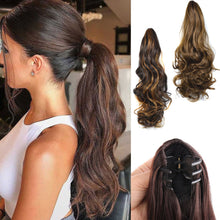 Load image into Gallery viewer, 20inch Synthetic Long Wavy Claw Clip Ponytail Wig Hair Extension Blonde Ponytail Extension Women Pony Tail Hair False Hair
