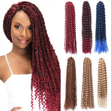 Load image into Gallery viewer, African Women's Finger Extensions 18 Inch Hand Hooks Dirty Braids Synthetic Fiber Wigs Women Highlight Dyed False Hair Wig
