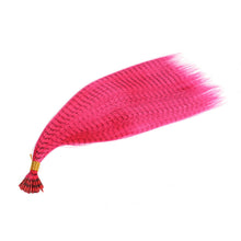Load image into Gallery viewer, 50pcs Feather Hair Extension Fake Hair Tip Rainbow Synthetic Hair 16inch Hairpiece Feather for Hair Extension Wig False Hair Piece
