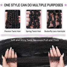 Load image into Gallery viewer, 16 Inch Kinky Twist Marley Braiding Crochet Hair Synthetic Pre-Separated Springy Afro Twist Hair For Butterfly Locs Braids
