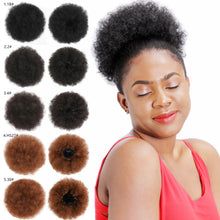 Load image into Gallery viewer, Synthetic Afro Puff Drawstring Ponytail Hair Bun Short Afro Kinkys Curly Afro Bun Extension Hairpieces Women Curly Hair Wig
