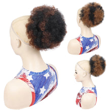 Load image into Gallery viewer, Synthetic Afro Puff Drawstring Ponytail Hair Bun Short Afro Kinkys Curly Afro Bun Extension Hairpieces Women Curly Hair Wig
