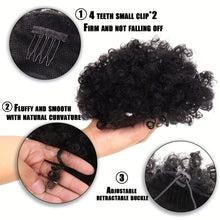 Load image into Gallery viewer, Synthetic Afro Puff Drawstring Ponytail Hair Bun Short Afro Kinkys Curly Afro Bun Extension Hairpieces Women Curly Hair Wig
