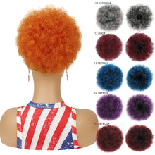 Load image into Gallery viewer, Synthetic Afro Puff Drawstring Ponytail Hair Bun Short Afro Kinkys Curly Afro Bun Extension Hairpieces Women Curly Hair Wig
