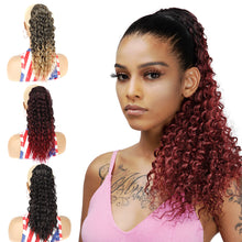 Load image into Gallery viewer, 16inch Curl Hair Ponytail Synthetic Deep Wave Ponytail Drawstring Ponytail Extensions for Women Clip on Pony Tail Hair Hairpiece
