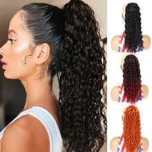Load image into Gallery viewer, 16inch Curl Hair Ponytail Synthetic Deep Wave Ponytail Drawstring Ponytail Extensions for Women Clip on Pony Tail Hair Hairpiece
