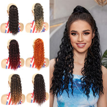 Load image into Gallery viewer, 16inch Curl Hair Ponytail Synthetic Deep Wave Ponytail Drawstring Ponytail Extensions for Women Clip on Pony Tail Hair Hairpiece
