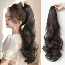 Load image into Gallery viewer, Horsetail Wig Female Gripper Style Simulation Long Curly Hair Large Wave Wig Synthetic Hair Women False Hair Piece
