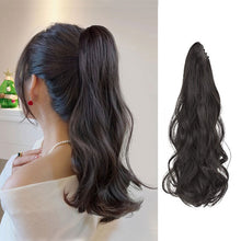 Load image into Gallery viewer, Horsetail Wig Female Gripper Style Simulation Long Curly Hair Large Wave Wig Synthetic Hair Women False Hair Piece
