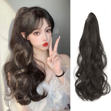 Load image into Gallery viewer, Horsetail Wig Female Gripper Style Simulation Long Curly Hair Large Wave Wig Synthetic Hair Women False Hair Piece

