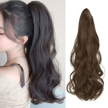 Load image into Gallery viewer, Horsetail Wig Female Gripper Style Simulation Long Curly Hair Large Wave Wig Synthetic Hair Women False Hair Piece
