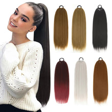 Load image into Gallery viewer, 24inch Wig Ponytail Long Straight Hair Synthetic Ponytail Braid Wig Extension High-temperature Silk Women's Ponytail False Braid
