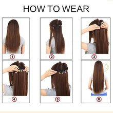 Load image into Gallery viewer, Wig Long Straight V-shaped Layered Perm One Piece Seamless Invisible Hair Extension Wig Solid Color Women False Hair Piece
