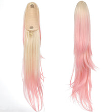 Load image into Gallery viewer, Wig Ponytail Fashionable Outward Curved Drawstring Elastic Spot Dyed Inner Mesh Extension Natural High Temperature Silk Multi-color Ponytail Wig
