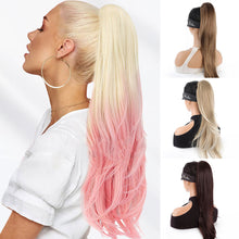 Load image into Gallery viewer, Wig Ponytail Fashionable Outward Curved Drawstring Elastic Spot Dyed Inner Mesh Extension Natural High Temperature Silk Multi-color Ponytail Wig
