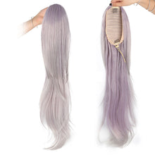 Load image into Gallery viewer, Wig Ponytail Fashionable Outward Curved Drawstring Elastic Spot Dyed Inner Mesh Extension Natural High Temperature Silk Multi-color Ponytail Wig
