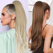 Load image into Gallery viewer, Wig Ponytail Fashionable Outward Curved Drawstring Elastic Spot Dyed Inner Mesh Extension Natural High Temperature Silk Multi-color Ponytail Wig
