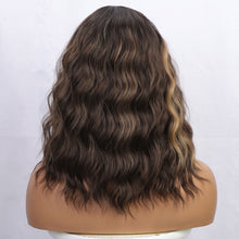Load image into Gallery viewer, European and American Women's Front Lace Wig with Small Lace Highlights and Water Ripple Short Curly Hair Synthetic Fiber Headband
