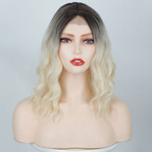 Load image into Gallery viewer, European and American Women's Front Lace Wig with Small Lace Highlights and Water Ripple Short Curly Hair Synthetic Fiber Headband
