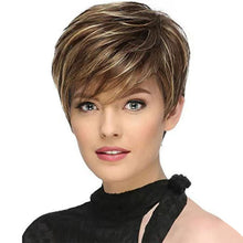 Load image into Gallery viewer, Wig Women's Short Hair Fluffy High Temperature Silk Chemical Fiber Head Cover Spot Dyed Blonde Synthetic Wig
