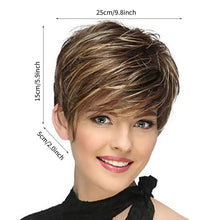 Load image into Gallery viewer, Wig Women's Short Hair Fluffy High Temperature Silk Chemical Fiber Head Cover Spot Dyed Blonde Synthetic Wig
