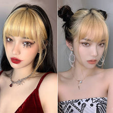 Load image into Gallery viewer, Natural Invisible Front Side Bangs for Woman with Fake Fringe Hair Extensions Synthetic High Temperature Hair for Women 3D Bangs Fake Wig
