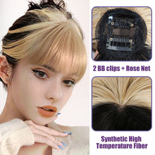 Load image into Gallery viewer, Natural Invisible Front Side Bangs for Woman with Fake Fringe Hair Extensions Synthetic High Temperature Hair for Women 3D Bangs Fake Wig
