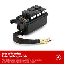 Load image into Gallery viewer, Car 12V/24V Relay Box 6 Slots Relay Block 6 Way ATC/ATO Fuse Relay Box Fuse Block with 6pcs Relays Kit
