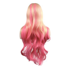Load image into Gallery viewer, Wig Women's Big Wave Gold Gradient Pink Cute Long Curly Hair Full Head Set Cosplay Women Men Wig Cover False Hair
