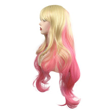 Load image into Gallery viewer, Wig Women's Big Wave Gold Gradient Pink Cute Long Curly Hair Full Head Set Cosplay Women Men Wig Cover False Hair
