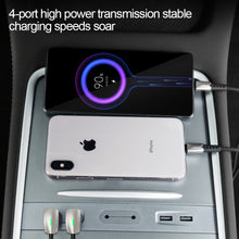 Load image into Gallery viewer, 27W Car USB Shunt Hub Fast Charging Docking Station Center Console Adapter Type-C Accessories For Tesla Model Y 3 2021 - 2023
