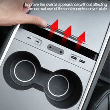 Load image into Gallery viewer, 27W Car USB Shunt Hub Fast Charging Docking Station Center Console Adapter Type-C Accessories For Tesla Model Y 3 2021 - 2023
