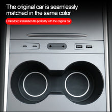 Load image into Gallery viewer, 27W Car USB Shunt Hub Fast Charging Docking Station Center Console Adapter Type-C Accessories For Tesla Model Y 3 2021 - 2023
