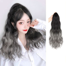 Load image into Gallery viewer, Mini Gripper Ponytail Wig Gradient Water Ripple Long Curly Hair Fluffy Natural Seamless Spot Dyed Ponytail Synthetic Wig
